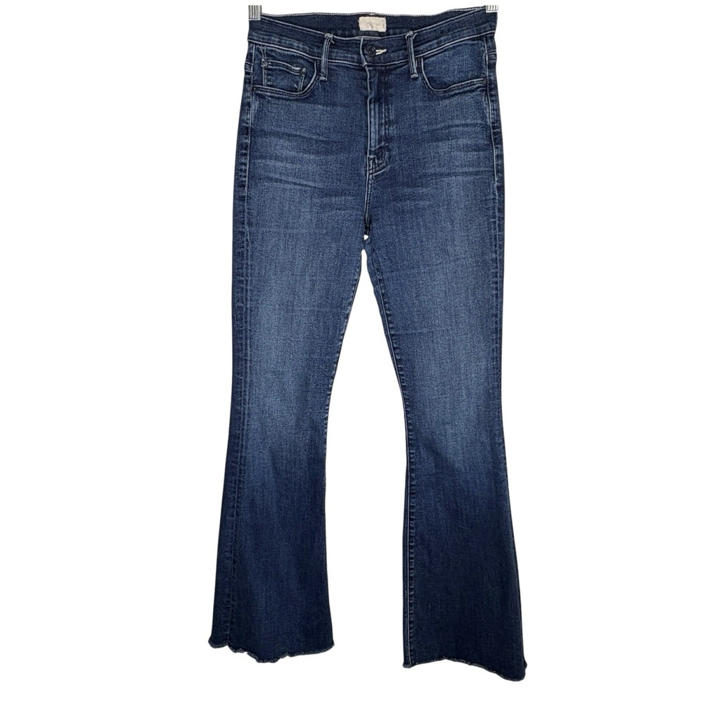 Mother The Weekender Fray Flare Jeans 28 X 30 Boho Heirloom Wash Stretch FLAW